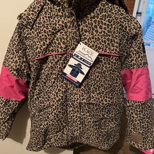 The Children's Place Leopard Print Puffer with Pink Accents